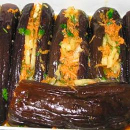 фаршированный баклажаны морковью по-корейски