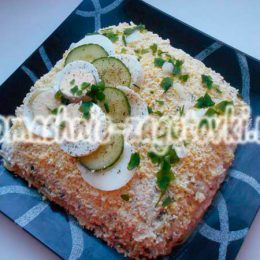 слоеный салат с крабовыми палочками